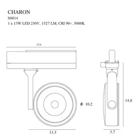 Maxlight Charon S0014 Lampa do Szynoprzewodu Czarna