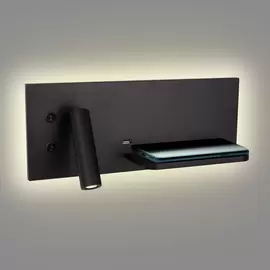 MAXLIGHT Superior W0291 kinkiet z gniazdem USB i ładowarką indukcyjną czarny DARMOWA WYSYŁKA W 24h