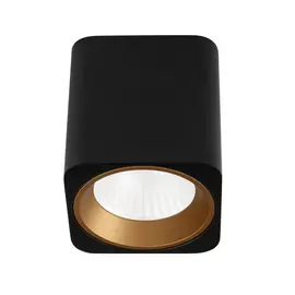 MAXLIGHT Tub C0212 lampa sufitowa kwadratowa czarna + pierścień ozdobny złoty DARMOWA WYSYŁKA W 24h