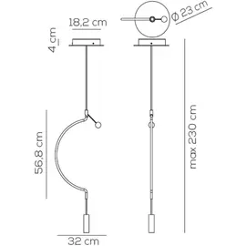 Axolight Liaison P1 32cm Lampa Wisząca Czarno-Złota SP LIAI P 1