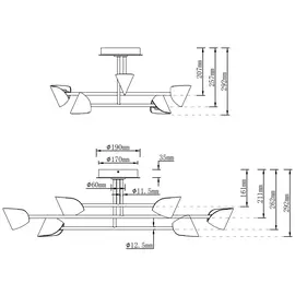 Mantra Cappuccina Lampa Sufitowa/Plafon Czarny 7581