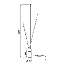 Mantra Vertical Lampa Podłogowa Czarna 7348