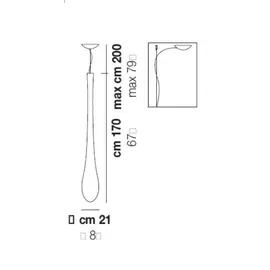 Vistosi Lacrima Lampa Wisząca LACRIMA SP G BC/LU