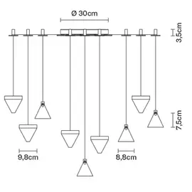 Fabbian Tripla Lampa Wisząca F41 G05 11