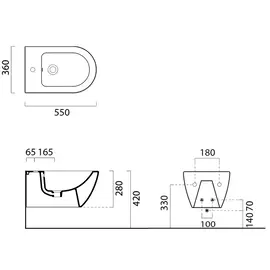 GSI Pura 55x36cm Bidet Podwieszany 8865111