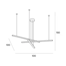 Trio 3 P0474D Lampa Wisząca Złota Ściemnialna