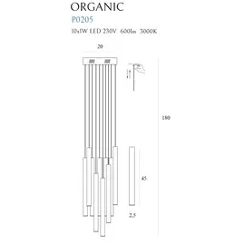 MAXLIGHT Organic Cooper P0205 lampa wisząca