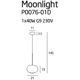 Maxlight moonlight grey p0076-01d lampa wisząca darmowa wysyłka w 24h