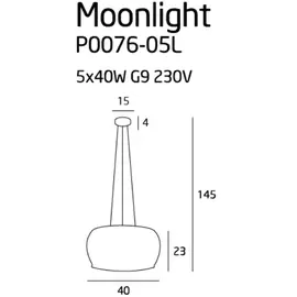 Maxlight moonlight grey p0076-05l lampa wisząca