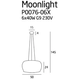 Maxlight moonlight p0076-06x lampa wisząca grey duża