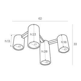 Maxlight laxer c0227 lampa sufitowa czarna