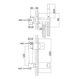 Kohlman axis bateria bidetowa podtynkowa-bidetta chrom qw138n