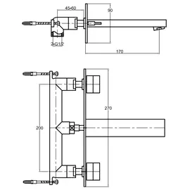 Kohlman excelent bateria umywalkowa podtynkowa 3-otworowa chrom qw195h