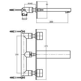 Kohlman excelent bateria umywalkowa podtynkowa 3-otworowa chrom qw198h