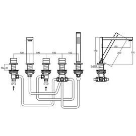 Kohlman excelent bateria wannowa 5-otworowa chrom qb242h