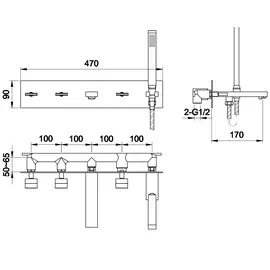 Kohlman excelent bateria wannowa podtynkowa chrom qw269h