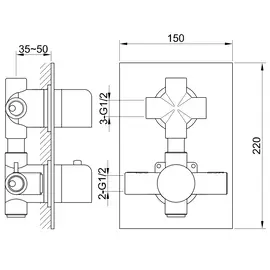 Kohlman excelent bateria wannowa termostatyczna podtynkowa chrom qw432h