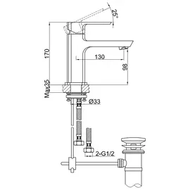 Kohlman foxal bateria umywalkowa niska chrom qb100f