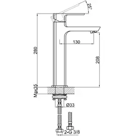 Kohlman foxal bateria umywalkowa wysoka chrom qb170f