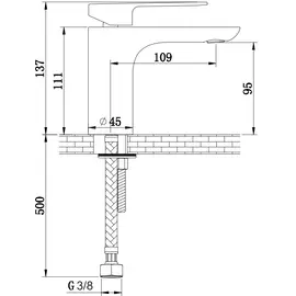 Kohlman proxima bateria umywalkowa niska chrom qb100p