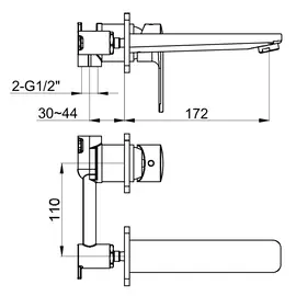 Kohlman texen bateria umywalkowa podtynkowa chrom qw180t