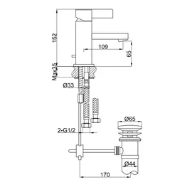 Kohlman dexame bateria umywalkowa niska chrom qb100d