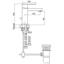 Kohlman nexen bateria umywalkowa niska chrom qb100u