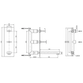 Kohlman nexen bateria umywalkowa podtynkowa 3-otworowa chrom qw196u