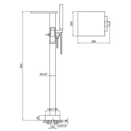 Kohlman nexen bateria wannowa wolnostojąca chrom qf1165u