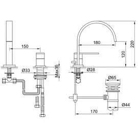 Kohlman nexen-s bateria umywalkowa chrom sqb205u