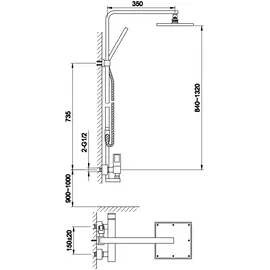 Kohlman nexen zestaw prysznicowy ścienny chrom qw276u