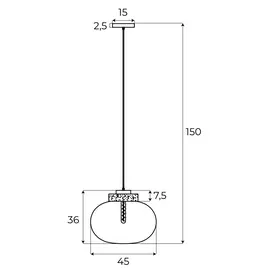 Maxlight p0515 lampa wisząca moonstone smoke glass+black marble