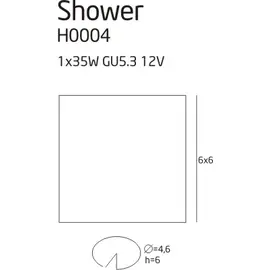 Maxlight shower h0004 oprawa podtynkowa ip44