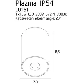 Maxlight plazma c0151 plafon czarny ip54