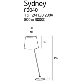 Maxlight sydney f0040 lampa podłogowa złota