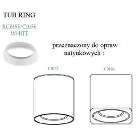Maxlight tub rc0155/0156 white pierścień ozdobny biały