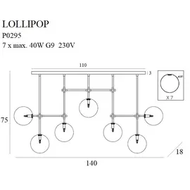 Maxlight lollipop p0295 lampa wisząca