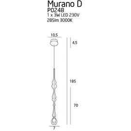 Maxlight murano d p0248 lampa wisząca chrom
