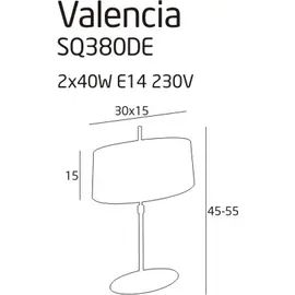 Maxlight valencia sq380de/w lampa biurkowa ecrue