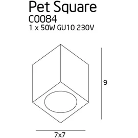Maxlight pet square c0084 plafon chrom