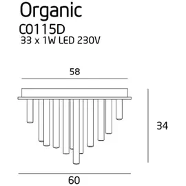 Maxlight organic chrom c0115d plafon duży z funkcją ściemniania światła