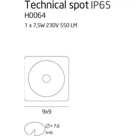 Maxlight technical spot h0064 oprawa podtynkowa