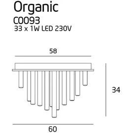 Maxlight organic copper c0093d plafon duży