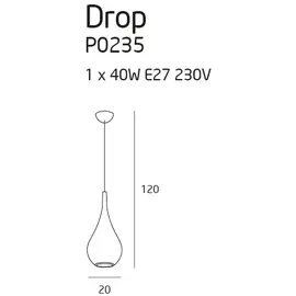 Maxlight drop p0235 lampa wisząca biała