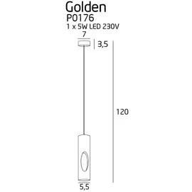 Maxlight golden p0176 lampa wisząca czarna