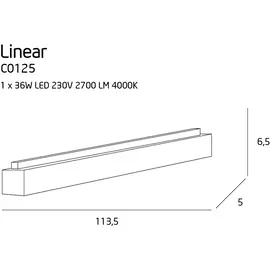 Maxlight linear c0125 lampa sufitowa duża biała