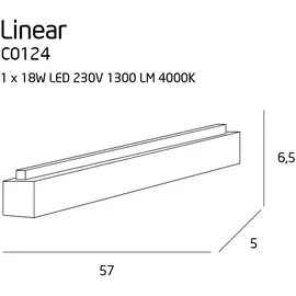Maxlight linear c0124 lampa sufitowa mała biała