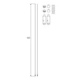 Maxlight magnetic ma0008 zestaw linek do powieszenia szyn natynkowych mt0001, mt0002, mt0011, mt0012