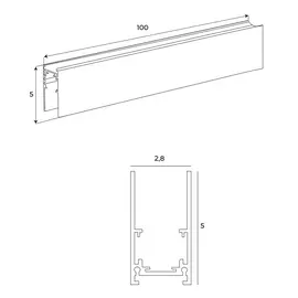 Maxlight magnetic mt0001 szyna magnetyczna głęboka natynkowa 1m czarna