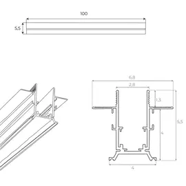 Maxlight magnetic mt0006 szyna magnetyczna podtynkowa 1m czarna